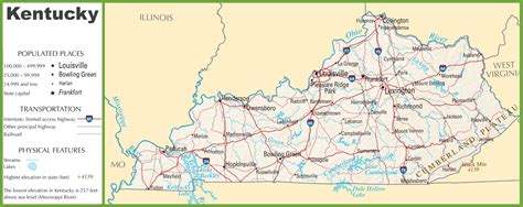 Map Of Kentucky Highways | Draw A Topographic Map