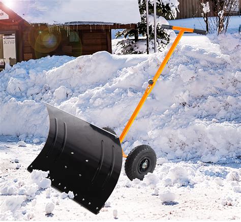 Buy Snow Shovel,Snow Shovel with Wheels Heavy Duty,Rolling Adjustable ...