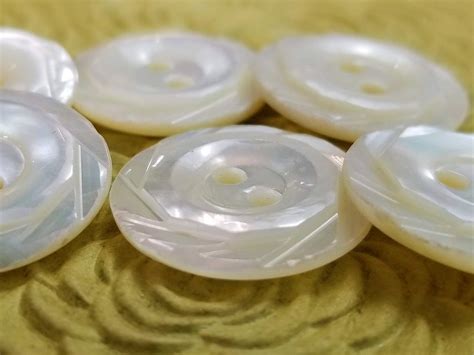 Carved Mother of Pearl Vintage Buttons High Quality Natural | Etsy