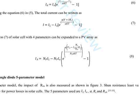 Equivalent circuit of ideal 4-parameter single diode solar cell model í ...