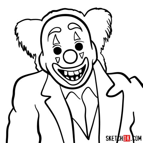 How to draw Joker Clown mask from Joker 2019 film - Sketchok easy ...