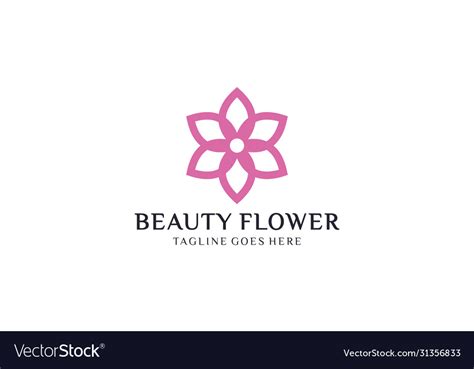 Creative and simple flower for logo design Vector Image