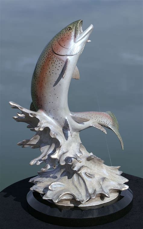 Rainbow Flurry - Bronze Trout Sculpture by Mike Curtis | Fish sculpture ...