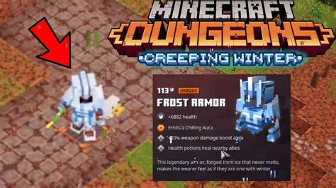 Frost Armor GAMEPLAY - Minecraft Dungeons DLC Item from Creeping Winter ...