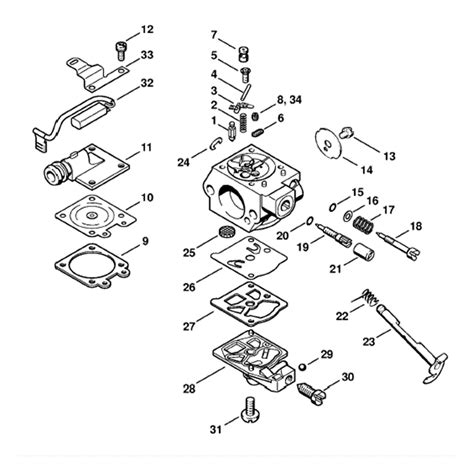 Stihl MS 260 Chainsaw (MS260 VW) Parts Diagram, Carburetor WTE-1