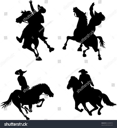 Rodeo Cowboy Silhouettes Stock Vector (Royalty Free) 23400973 ...