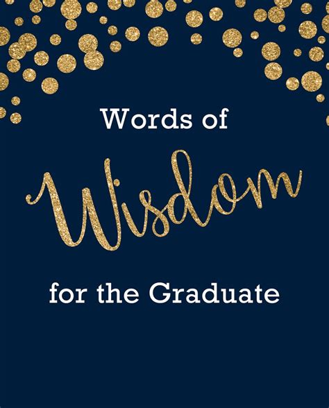 Printable Words of Wisdom for the Graduate Sign 8x10 Instant - Etsy