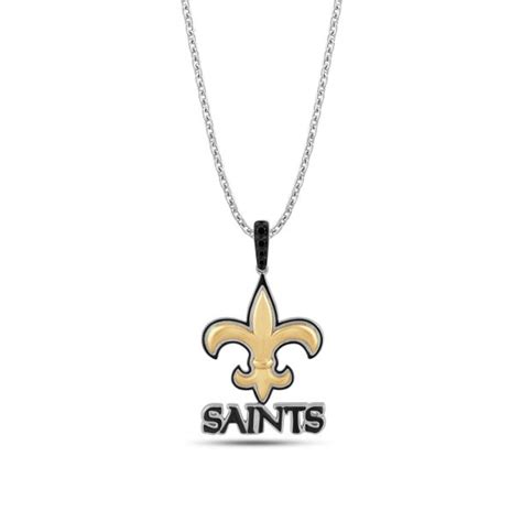 NFL TrueFans New Orleans Saints Black Cubic Zirconia Sterling Silver ...