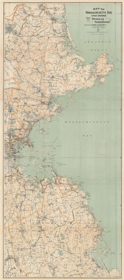 Map of Massachusetts Bay and Shore From Plymouth to Newburyport ...