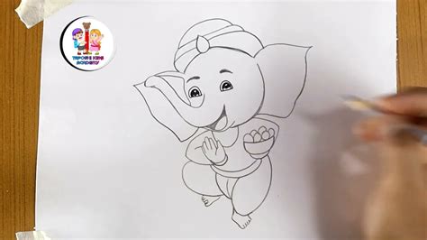 Cute baby bal ganesha with ladoo@Taposhi kids academy