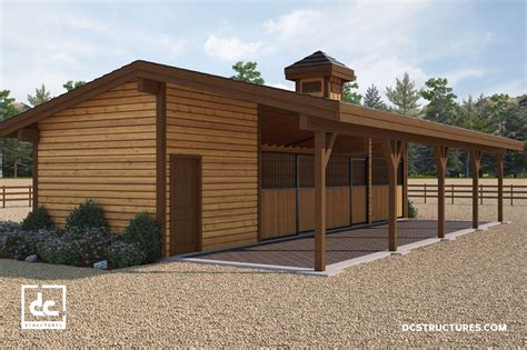 Pendleton Barn Kit - Shed Row Horse Barn Kit - DC Structures