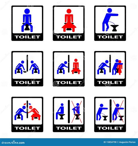 Funny WC,Toilet,Restroom Door Plate Symbols.Man And Woman Toilet ...