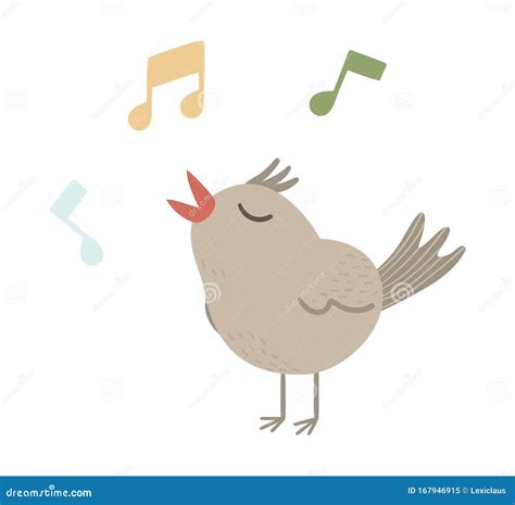 Chirping Bird Vector Illustration | CartoonDealer.com #42098444