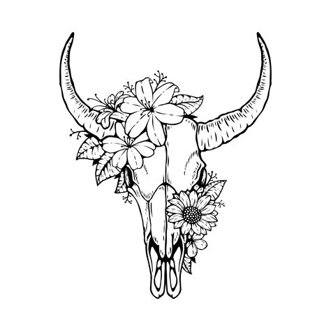 Cow Skull SVG (1126566) | SVGs | Design Bundles | Bull skull tattoos ...