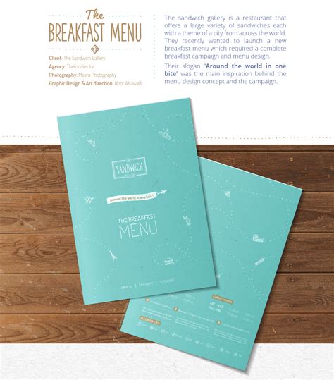 The Sandwich Gallery | Menu Design :: Behance