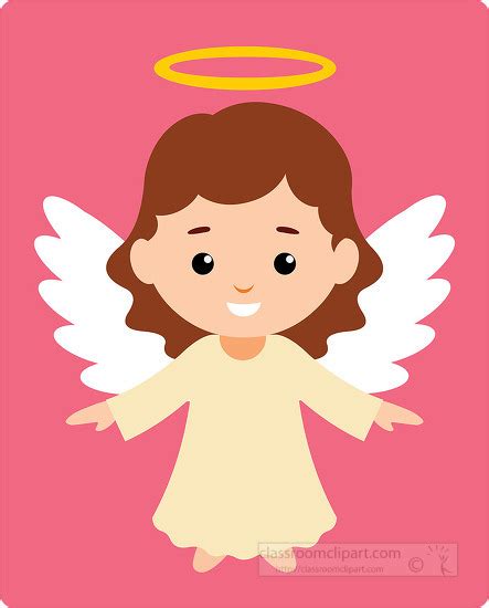 Angel Clipart-cute girl angel with white wings and golden halo clip art