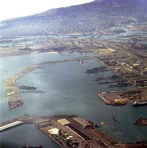 An aerial view of the harbor and shipyard area - NARA & DVIDS Public ...