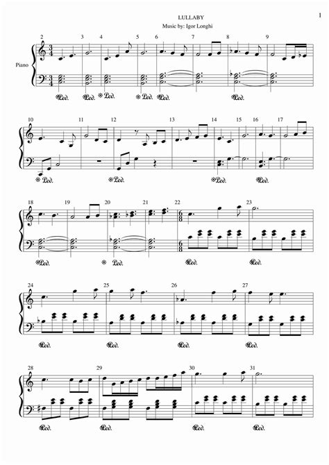 Piano Score – Lullaby - Igor Longhi