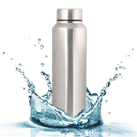 Stainless Steel Fridge Water Bottle, Single Wall 1000 ml, Silver ...