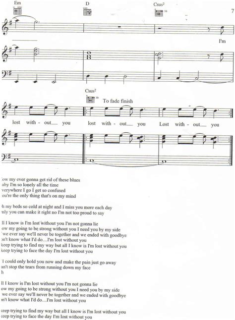 Partitura para piano de Lost without you de Delta Goodrem | Partituras ...