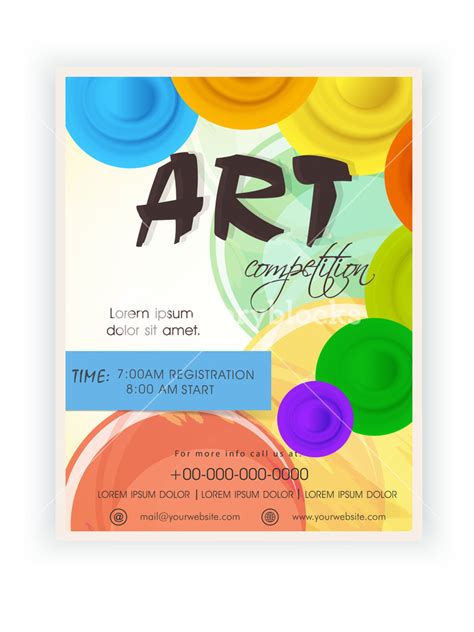 Art competition announcement template banner or flyer design with ...