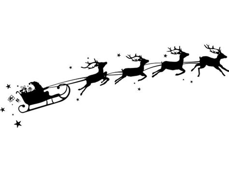 REINDEER SLEIGH SANTA CLAUS Silhouette Vector Graphic Svg Eps - Etsy ...