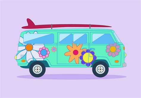 Download Free Hippie Bus Vector | Hippie bus, Vector art, Hippie culture