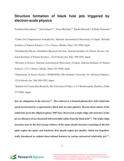 (PDF) Structure formation of black hole jets triggered by electron ...