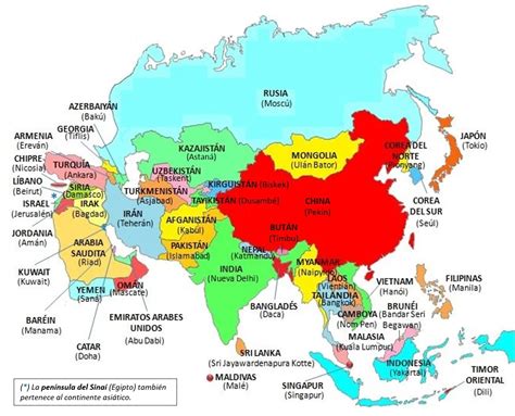 Mapas de los cinco continentes (países y capitales) — Saber es práctico