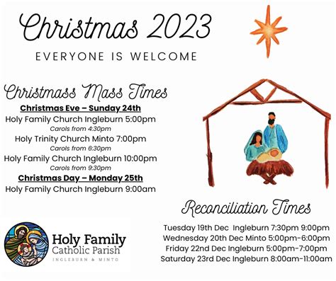 2023 Christmas Mass Times – Holy Family Catholic Parish Ingleburn