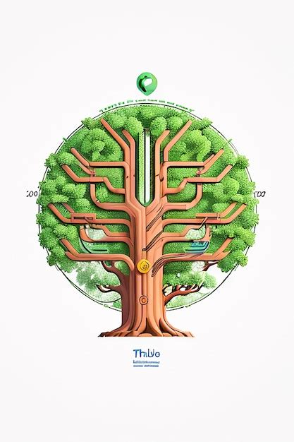 Premium AI Image | Horizontal illustration of a tree with an ...