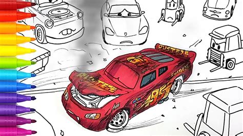 Draw CARS 3 LIGHTNING McQUEEN's Crash Behind The Scene . Drawing and ...