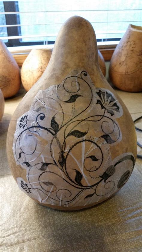 How to Transfer Design onto Gourd (#2 in series) | Gourds crafts, Hand ...