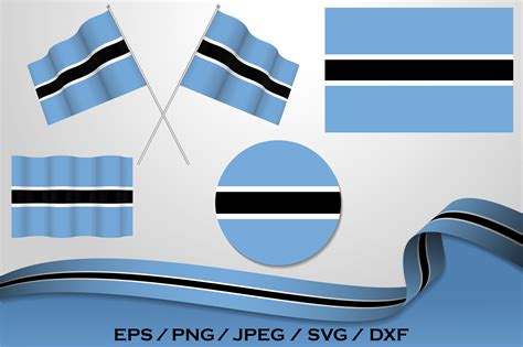 Set of Botswana Flag in Different Design Graphic by terrabismail ...