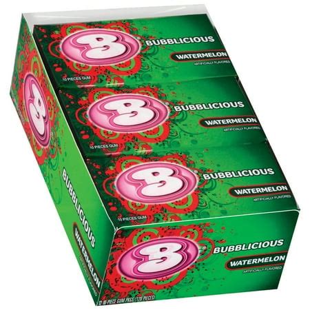 Bubblicious Bubble Gum, Watermelon Wave, 10-Piece Packs (Pack of 12 ...