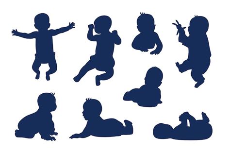 Free Vector | Flat design baby silhouette