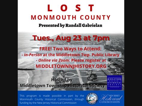 'Lost Monmouth County' Talk From Middletown Historical Society ...