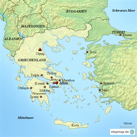 StepMap - Griechenland - Landkarte für Griechenland