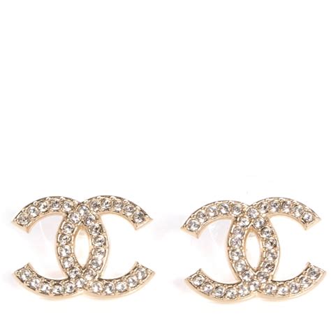 CHANEL Crystal CC Earrings Gold 75799 | FASHIONPHILE