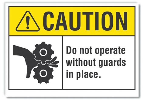 LYLE Machine Guards Caution Reflective Label, Sign Format ANSI/OSHA ...