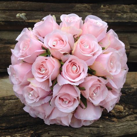 Light Pink Rose Buds Bouquet Silk Flower Bouquet Spring - Etsy