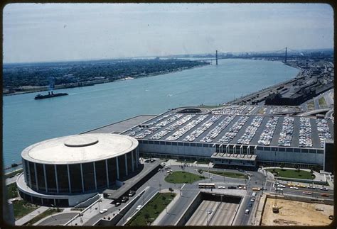 View of Cobo Hall and Detroit River, Detroit, Michigan - Digital ...