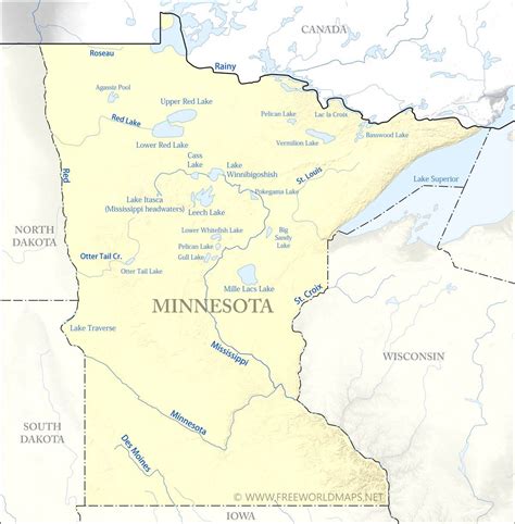 Map Of Minnesota Rivers And Lakes - Zip Code Map