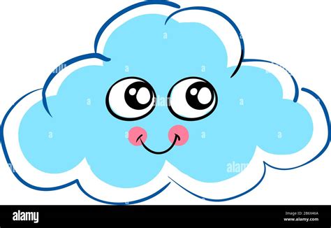 Happy cloud, illustration, vector on white background Stock Vector ...