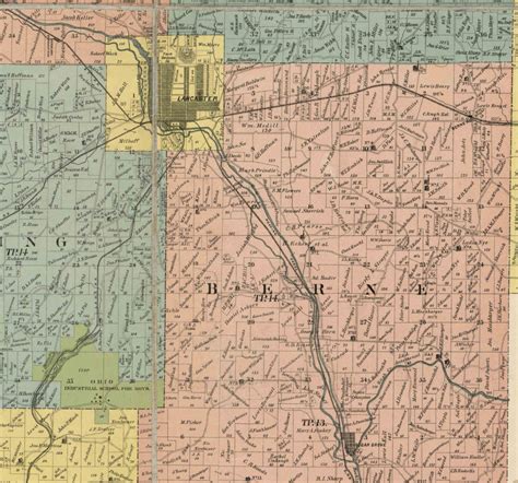 Fairfield County Ohio 1889 Old Wall Map Reprint With - Etsy