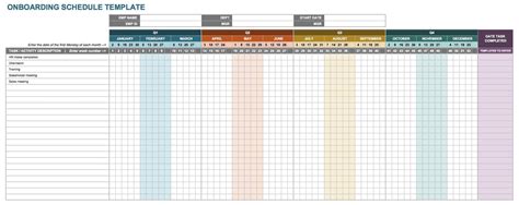 Onboarding Schedule Template Excel