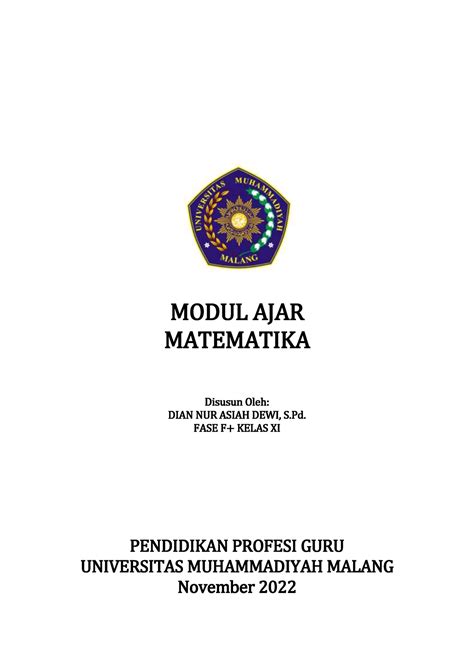 Modul ajar mtk - tugas - MODUL AJAR MATEMATIKA Disusun Oleh: DIAN NUR ...