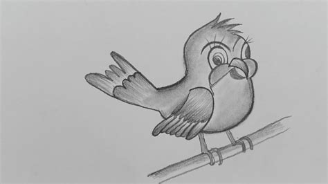 Bird Pencil Drawing || How To Draw A Bird With Pencil || Pencil Drawing ...