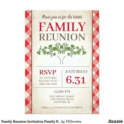 Family Reunion Invitation Family Picnic | Zazzle | Family reunion ...