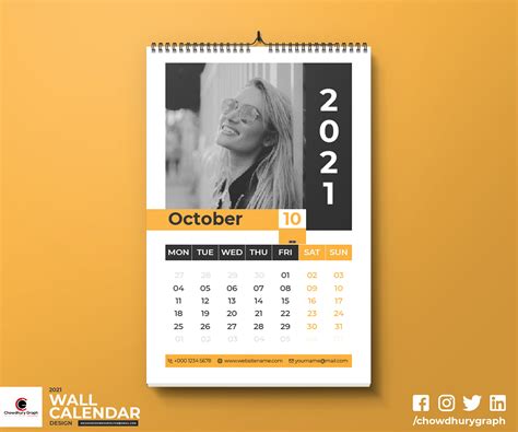 2021 Minimal and stylish Wall Calendar design Template :: Behance